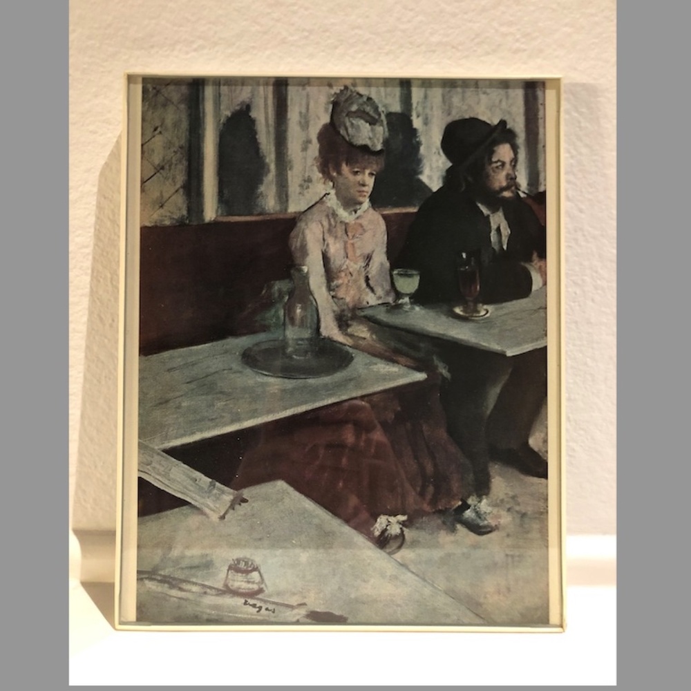 Edgar Degas Picture - L' Absinthe by Edgar Degas - Print in White Frame